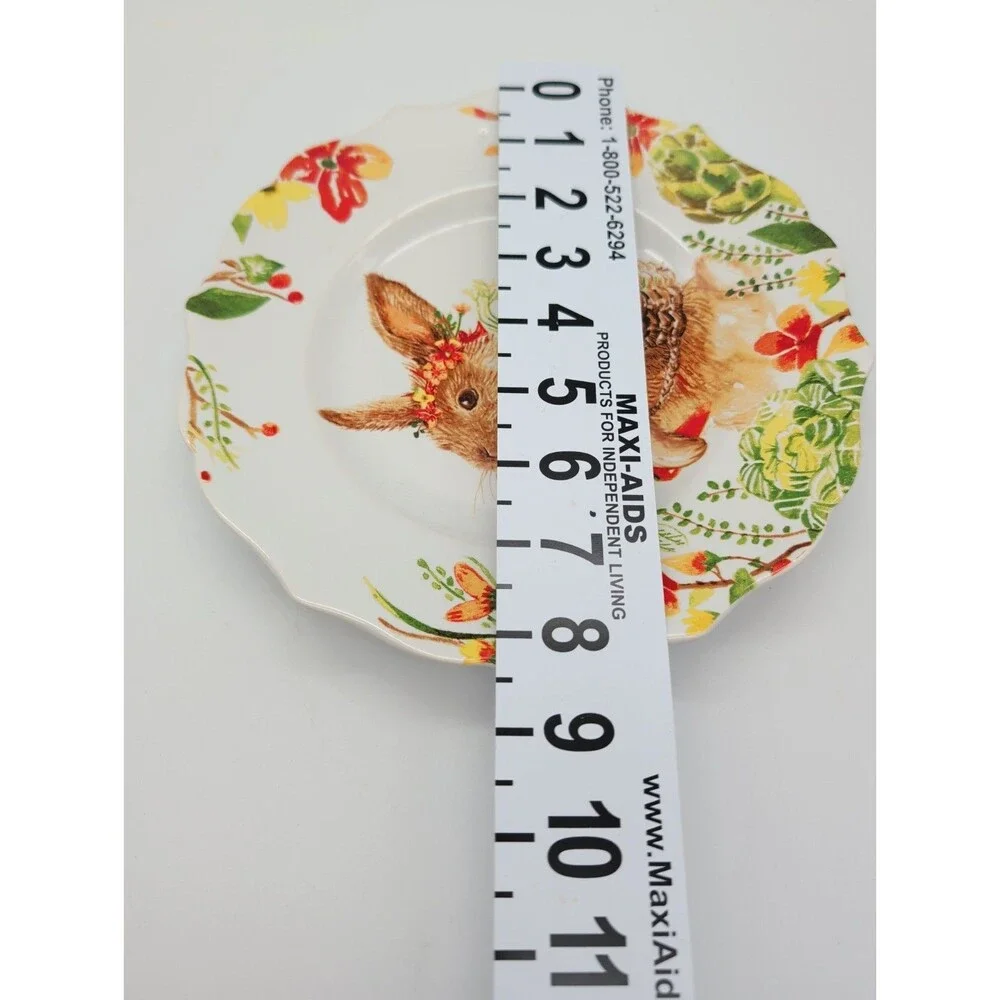 Pier One Floral “Lilly” the Bunny Porcelain Decorative Plate Carrots Artichoke
